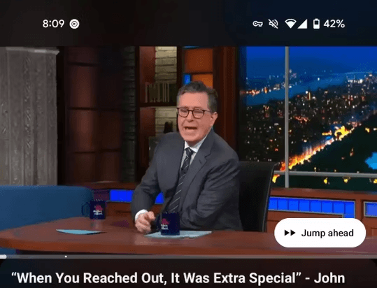 Stephen Colbert em print do Youtube